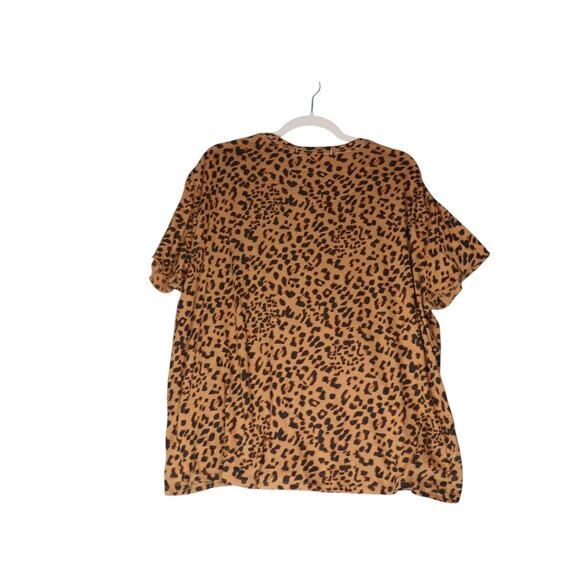 NEW We The Free People Shirt Womens Small Brown Cheetah Animal Oversized NWT $58 - Picture 5 of 11